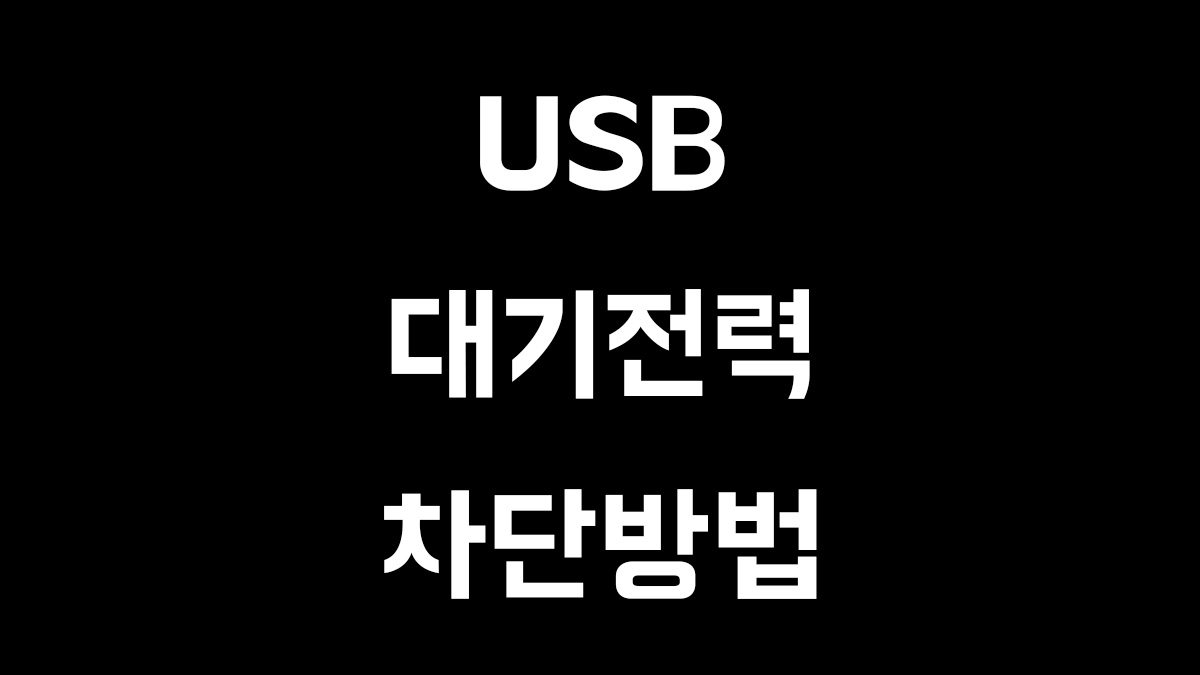 컴퓨터 종료 후 USB 대기전력 차단방법