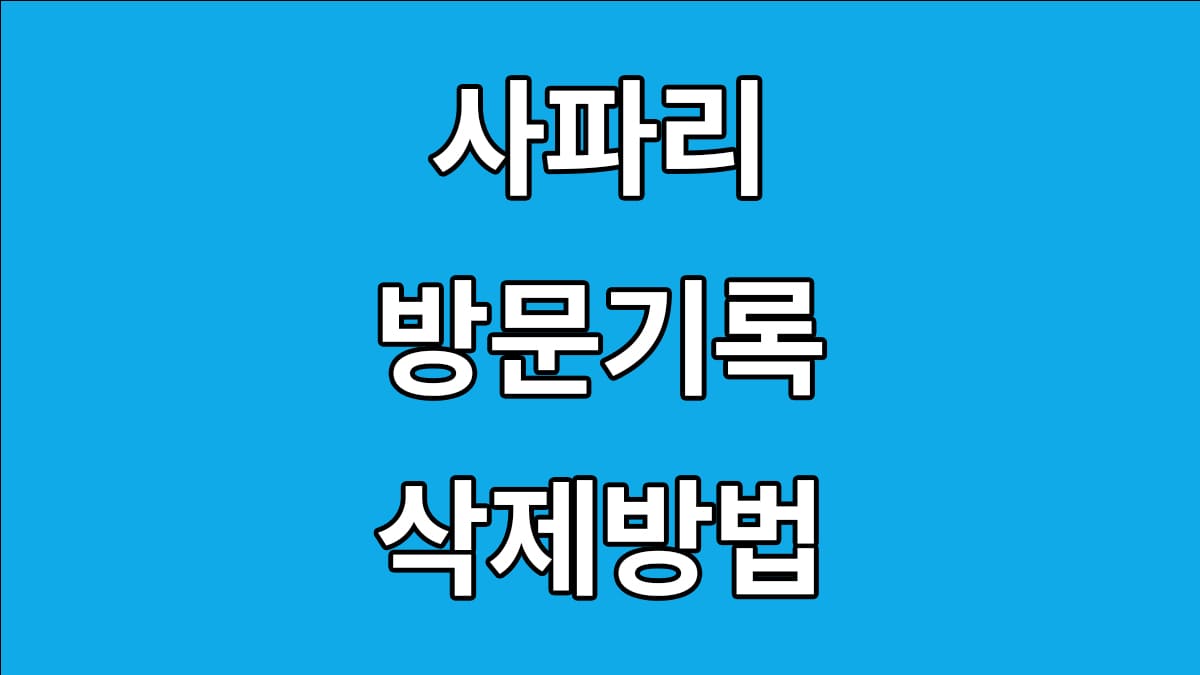 사파리 방문기록 삭제방법