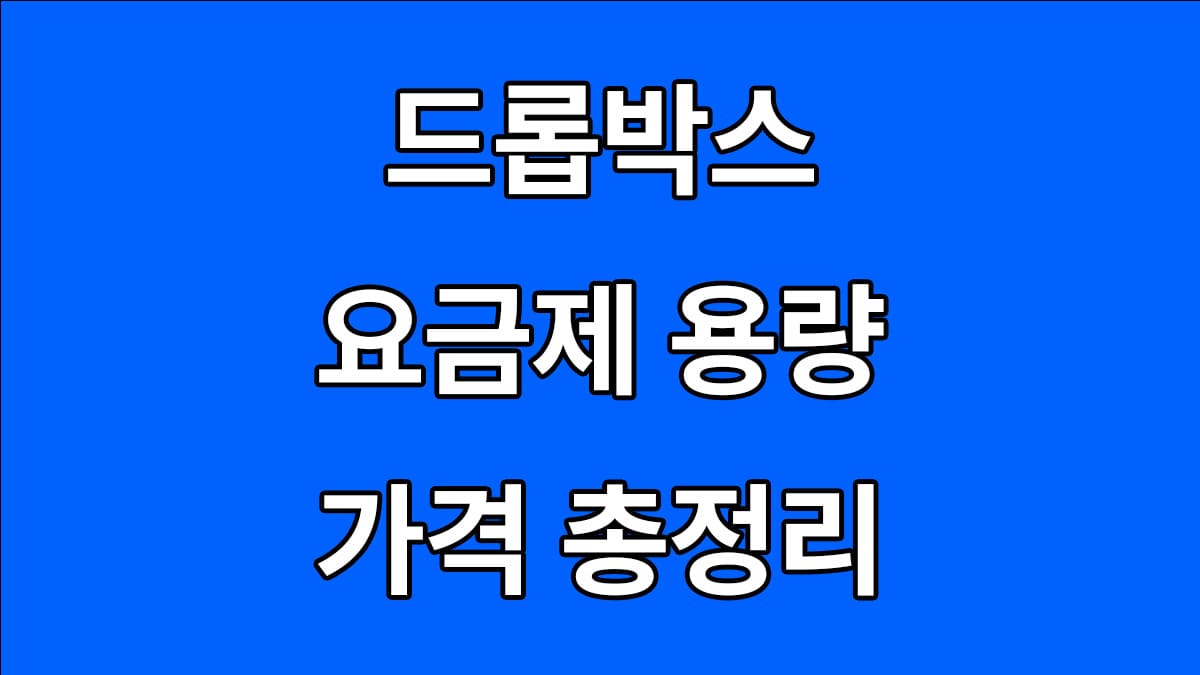 드롭박스 요금제 용량 가격 총정리