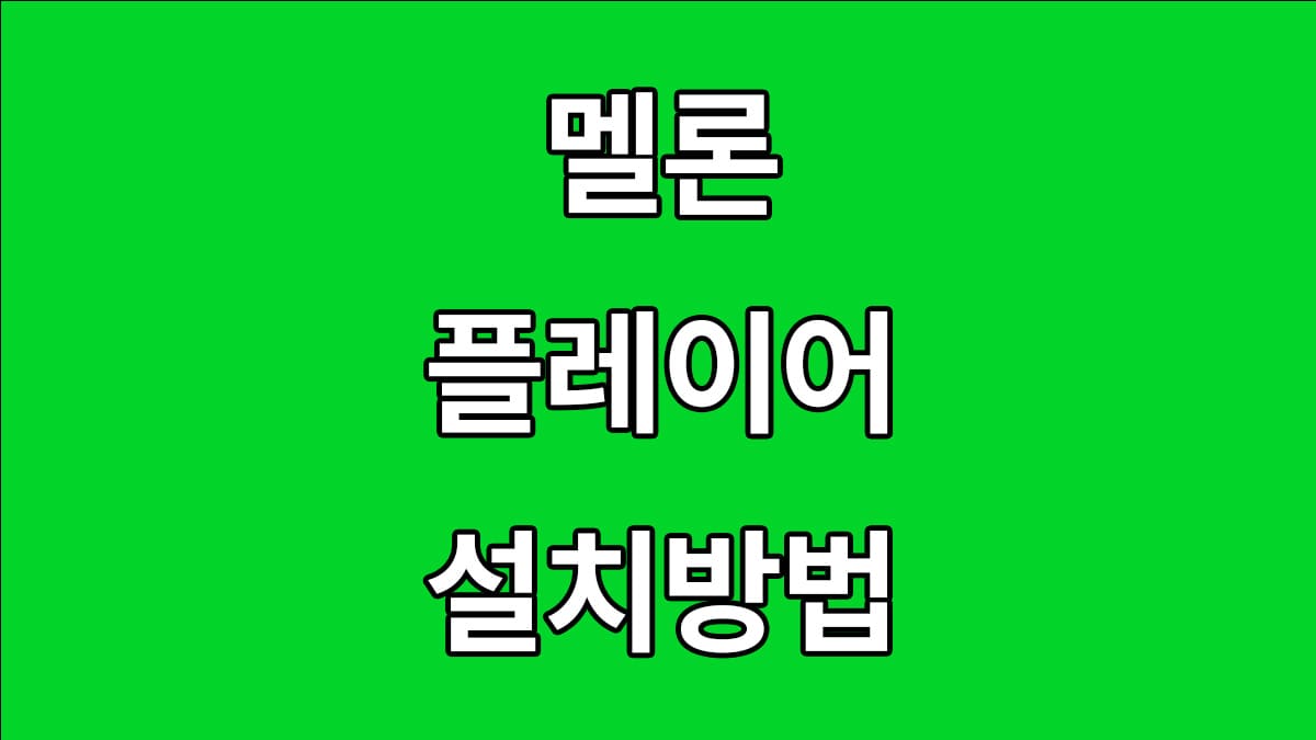 멜론 플레이어 설치방법