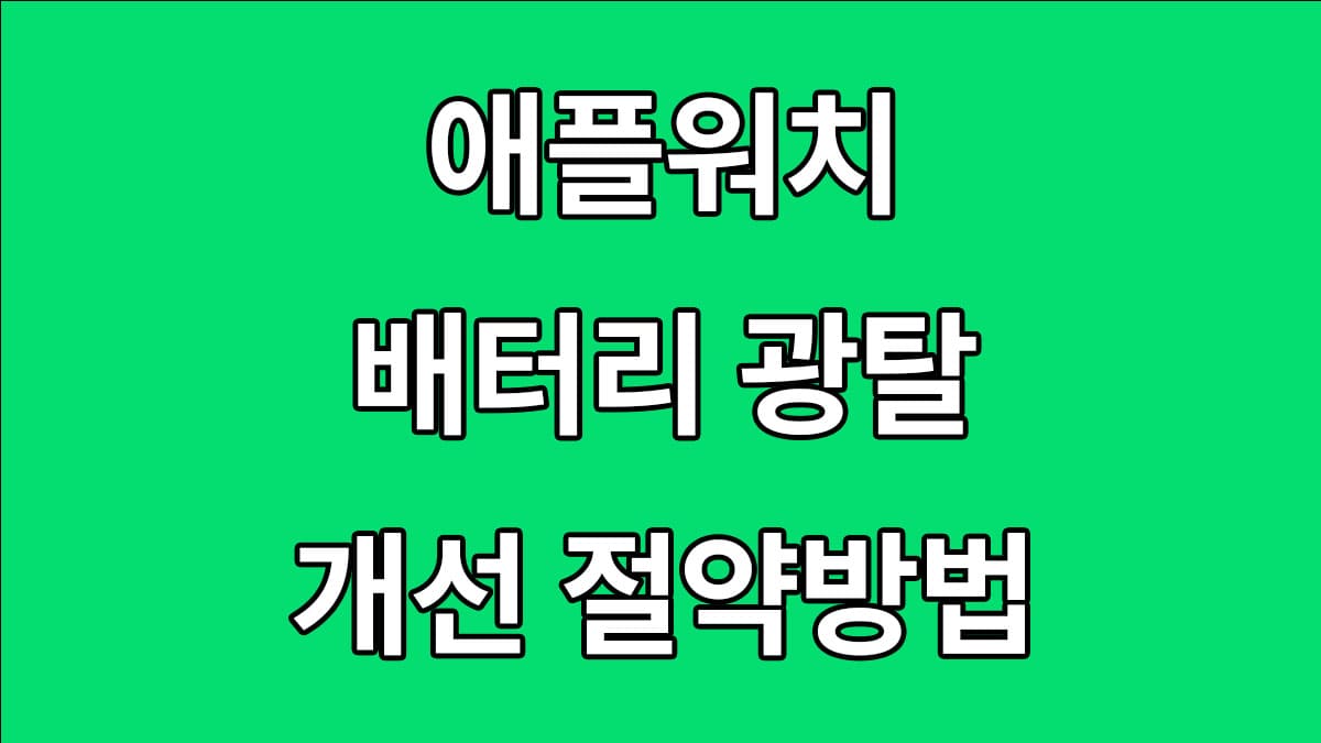 애플워치 배터리 광탈 현상 개선