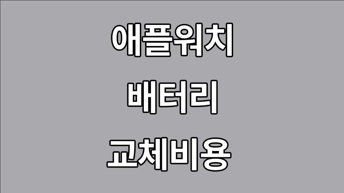 애플워치 배터리 교체비용 정리