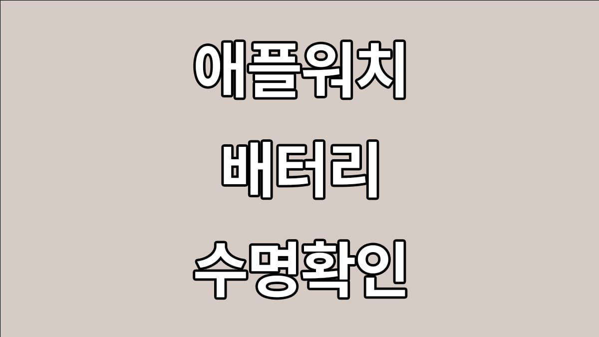 애플워치 배터리 성능확인방법